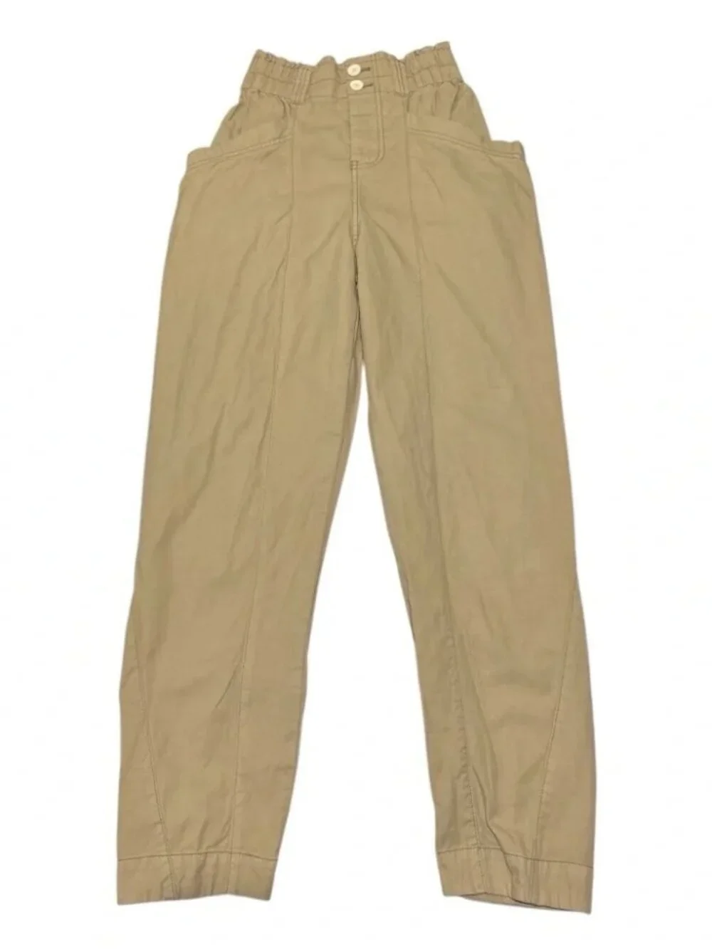 Free People Women’s Ready to Run Cinch-Waist Pants OB1235398 Parchment Size XS - Picture 2 of 8